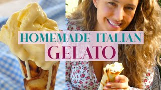 HOMEMADE ITALIAN GELATO in Tuscany Italy no ice cream maker [upl. by Sucrad639]