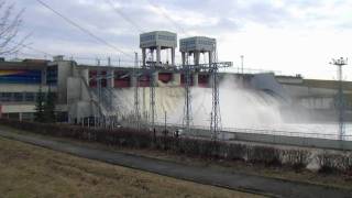 Plavinu Dams artificial waterfall in Aizkraukle Pļaviņu HES Latvia [upl. by Mattias]