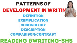 Patterns of development in writing Part 1 Reading and WritingSHS [upl. by Acile]