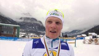 Jens Burman SWE  2nd place Mens Interval 10km CT Junior  WSC Fiemme 2014 [upl. by Oiluj]