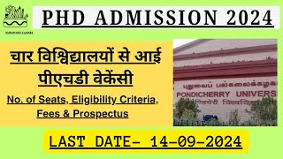 PhD Admission Notification 2024  CentralStateGovernmentPVT University PhD Admission 2024 [upl. by Abe]