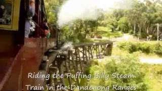 Puffing Billy Steam Train at Dandenong Ranges Australiawmv [upl. by Crary]