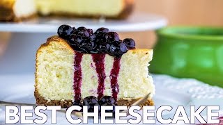 Best Cheesecake with Blueberry Topping  Natashas Kitchen [upl. by Jarvis]