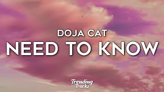 Doja Cat  Need To Know Clean  Lyrics [upl. by Acsecnarf]