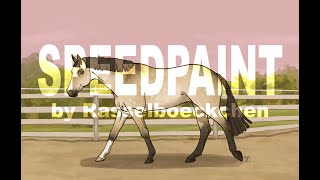 Speedpaint  Dappled Buckskin Trakehner Mare [upl. by Anomar780]