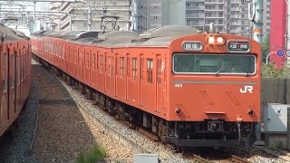 【JR西日本】桜島線を行く103系LA4編成 ＠安治川口 20150801 [upl. by Hafeenah]