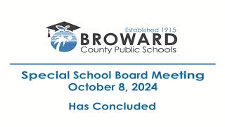 School Board Workshop and Special School Board Meeting 1082024 [upl. by Silvain888]