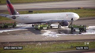 Delta Air Lines Engine Fire At Atlanta April 2018 [upl. by Ronym]