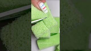 🎧ASMR Cutting Sponge color green  Relaxing and Satisfying Sounds [upl. by Afra]