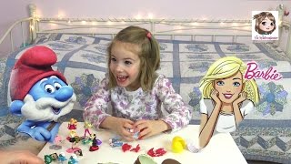 BARBIE amp DIE SCHLÜMPFE 🎉 Kinder Überraschungseier  ÜEier Unboxing  Surprise Eggs [upl. by Nohsed]