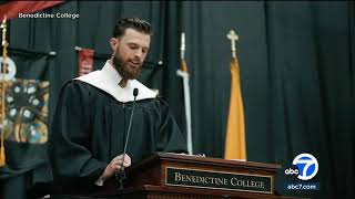 Chiefs kicker Harrison Butker delivers controversial commencement speech [upl. by Rein949]