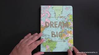 Carnet A5 turcoaz harta Dream big [upl. by Sidell296]