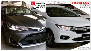 Toyota Corolla Altis 16 Special Edition VS Honda City Aspire 15 2021 Detailed Comparison [upl. by Durstin]