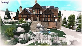 Bloxburg  Winter Hillside Cabin  Speed Build No Large Plot [upl. by Ziom]