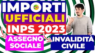 ufficiale❗ TABELLE INPS 📝 aumento pensioni importi 2023 invalidità civile assegno sociale pensione [upl. by Eniluj]