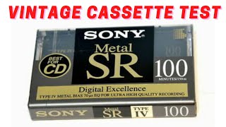 Vintage Cassette Test  Sony Metal SR Tape  Type IV  Retro Tech Review [upl. by Aynekal]