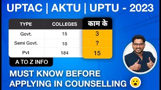 UPTAC  AKTU  UPTU  2023 Best Govt Pvt College Cutoff for GEN  EWS OBC SCST shikshasamadhan [upl. by Augustin]