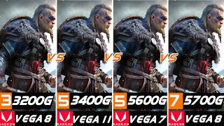 AMD RYZEN 3200G VS 3400G VS 5600G VS 5700G GAMES FPS TEST  Benchmark Vega Graphics Performance [upl. by Batish]