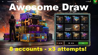 Awesome Draw WoT Blitz  Winning Free Gold and Hunting for Premium Tanks 8 accounts  x3 tries [upl. by Minsat]