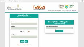 FoSCoS Homepage Explained  FSSAI [upl. by Froh]