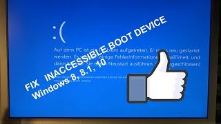 INACCESSIBLE BOOT DEVICE Windows 8 8 1 10 Easiest Way to Fix Deutsch [upl. by Ierbua]