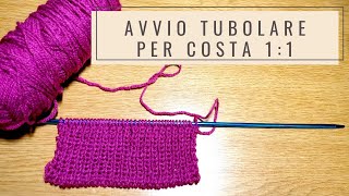 Avvio tubolare per un lavoro a coste 11 a maglia [upl. by Woodson694]