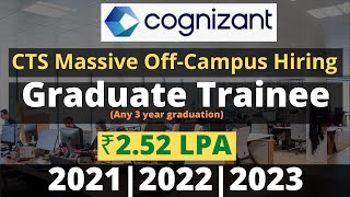 Cognizant Recruitment 2024  Graduate Trainee  Direct off campus hiring 2021 2022 amp 2023 graduates [upl. by Dnamra]