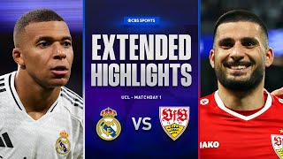 Real Madrid vs Stuttgart Extended Highlights  UCL League Phase MD 1  CBS Sports Golazo [upl. by Eigram294]