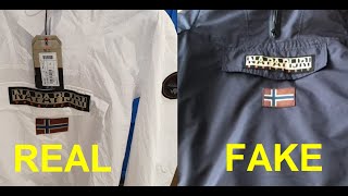 Real vs Fake Napapijri Rainforest How to spot fake pocket 1 jacket [upl. by Derraj]