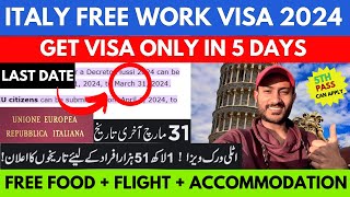 Italy free Work permit visa 2024  Italy Work Visa 2024  Italy very Big offer  Job in Italy 2024 [upl. by Ak472]