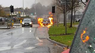 Taxi on fire in Dublin Lucan [upl. by Addiego]