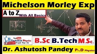 Michelson Morley Experiment  Theory of Relativity  Lecture part 1 in hindi by Dr Ashutosh Pandey [upl. by Odrautse]