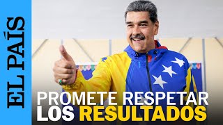 VENEZUELA  Maduro acude a votar en las elecciones y se compromete a respetar los resultados [upl. by Ecidnak]