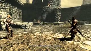 The Elder Scrolls V Skyrim  All Alduin Scenes and Final Battle Part 1 [upl. by Adnamahs]