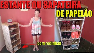 DIY  Faça você mesma  Sapateira de caixas de papelão [upl. by Relly]