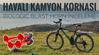 BİSİKLETE KAMYON KORNASI TAKTIM  Biologic Blast Airhorn İncelemesi [upl. by Aeht460]