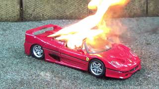 Model Ferrari OverRevs amp Catches Fire [upl. by Jill872]