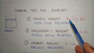 Mayers reagent  chemical test for alkaloids  chemical formula of mayers reagent  mayers test [upl. by Behn]