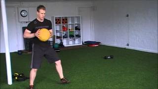 Medicine Ball Rotary Throw w Crossover Step Behind [upl. by Jilli516]