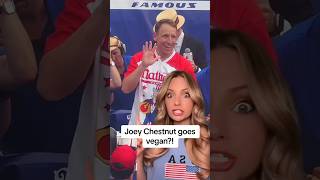 Joey Chestnut banned from Nathan’s hot dog eating contest over partnership w vegan wiener company [upl. by Ajnat318]