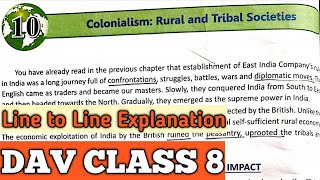 ColonialismRural and Tribal Societies DAV class 8 SSt [upl. by Ennahs874]