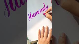 How to write with brush pen Brushpen calligraphy viral brushpencalligraphy shorts short [upl. by Doy]