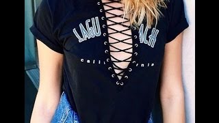 5 MIN DIY LACE UP TOP [upl. by Suruat152]