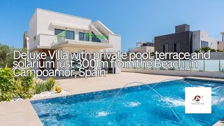 Deluxe Villa with private pool terrace and solarium just 300 m from the Beach in Campoamor Spain [upl. by Airdnna]