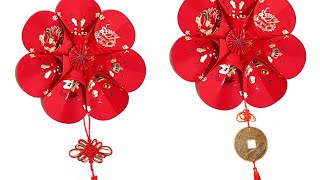 Ang pow door decor easy  Chinese New Year Decoration Ideas Using Red Packet [upl. by Oak747]