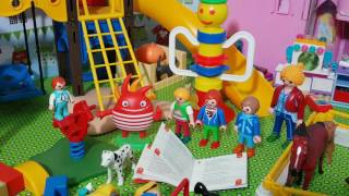 Kinder lesen das Buch von Valentin auf dem Spielplatz und hören eine spannende Geschichte Playmobil [upl. by Jonina]