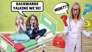 Addy and Maya Talk Backwards at the Toy Doctor [upl. by Talanian797]