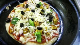 pan pizza without oven homemade pizza [upl. by Jary]