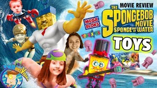 Sky Kids build Toys R Us Exclusive Spongebob Mega Bloks Figures  Sponge Out of Water Movie Review [upl. by Ymaral]