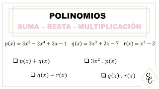 POLINOMIOS  Cómo Sumar Restar y Multiplicar [upl. by Nelad]